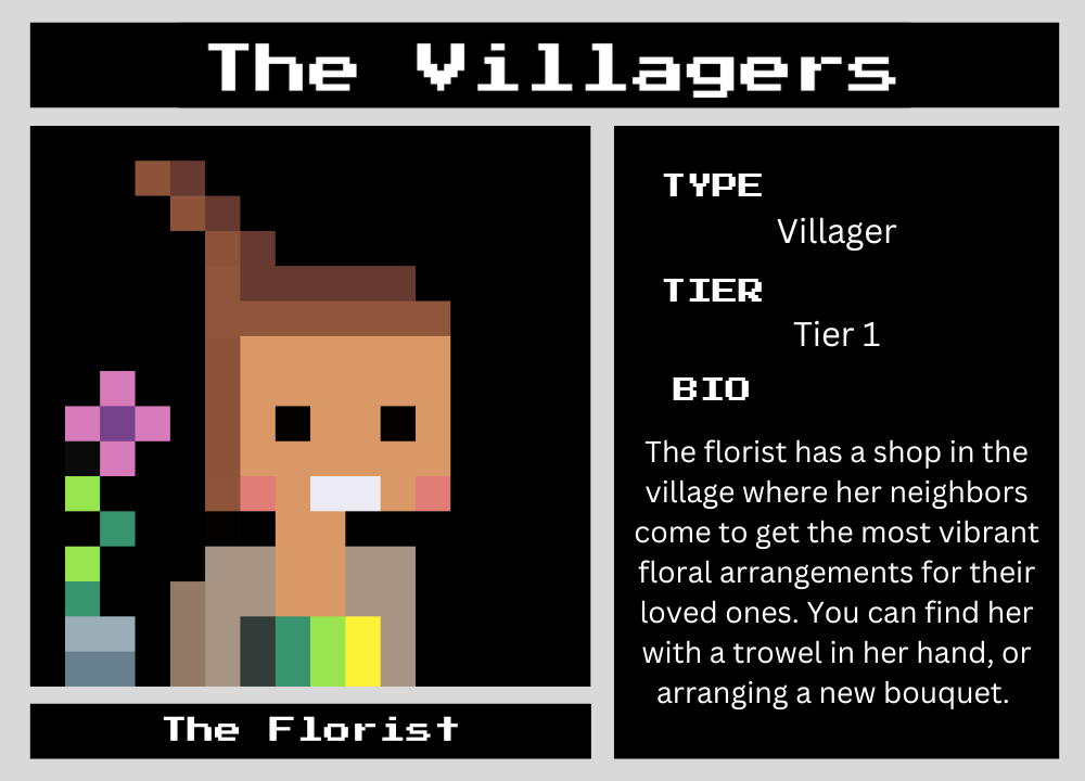 The Florist biography card